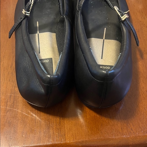 Dolce Vita Black Flats with Gold Accent - Picture 4 of 7